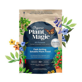 Organic Plant Magic bag front view demonstrates easy garden feeding and healthy growth