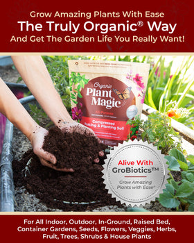 Organic Plant Magic moisture rich soil stays moist longer for roots