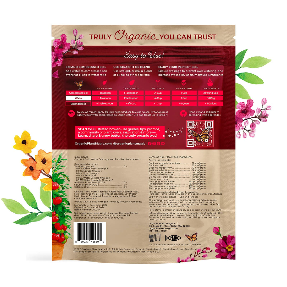 Organic Plant Magic potting soil nourishes seedlings with minerals for strong growth