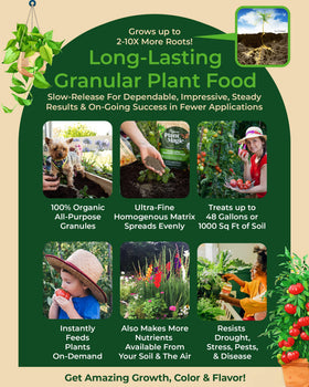 Organic Plant Magic minerals and amino acids support robust edible plants.