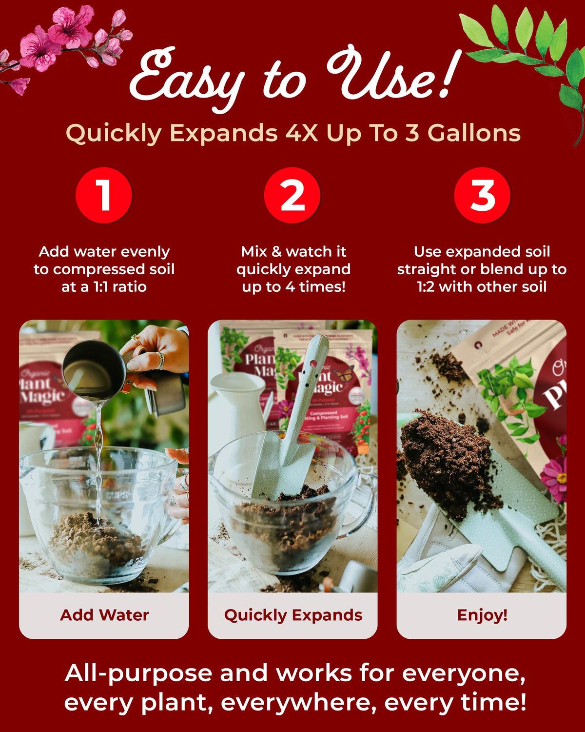 Organic Plant Magic seedling and transplant ready soil for pots and beds