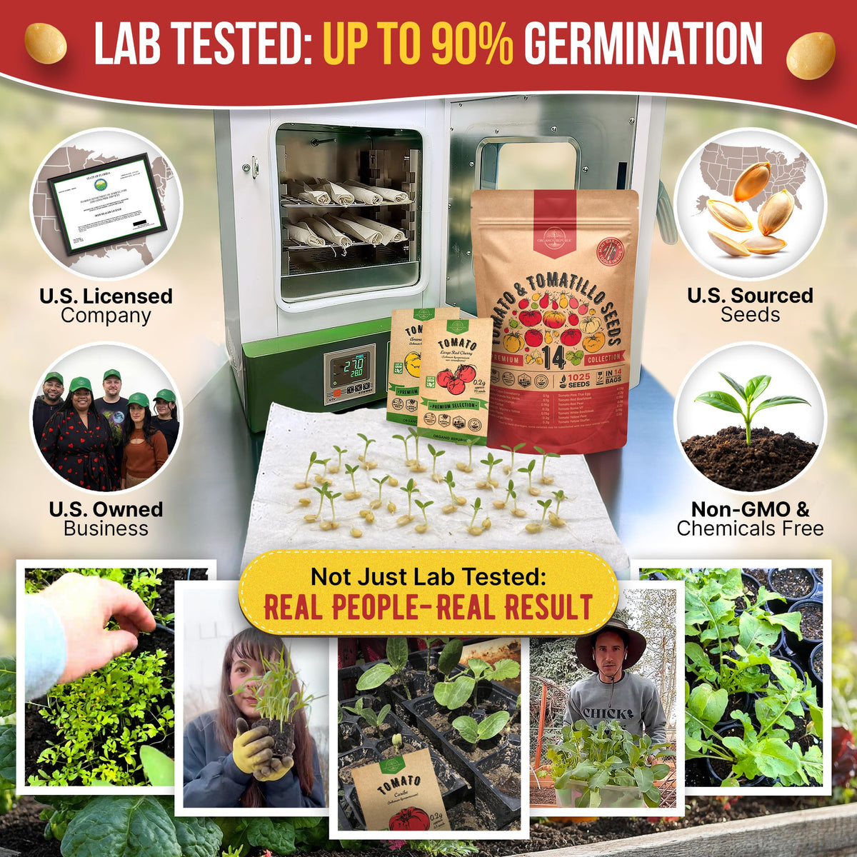 Organo Republic 14-variety seed packets for a diverse home harvest.