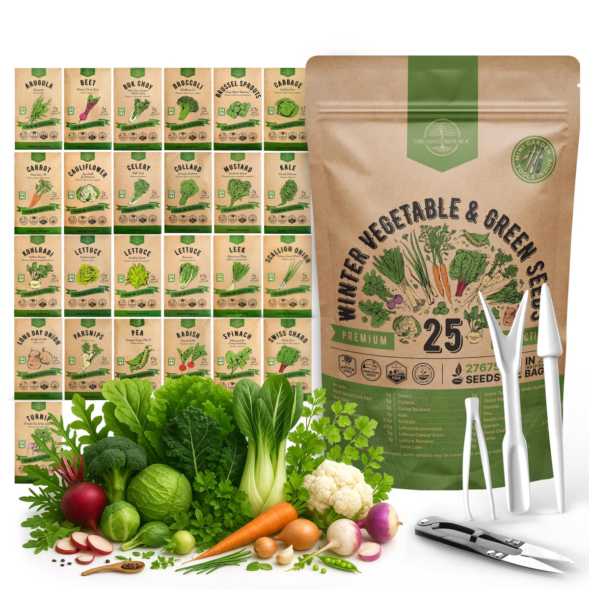 Organo Republic winter seeds kit for year-round harvest