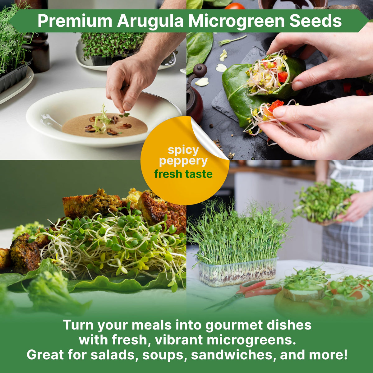Organo Republic arugula guide with QR code for easy growing