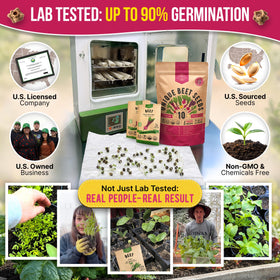 Organo Republic beet seed packets inside showcase heirloom varieties for indoor or outdoor growing.