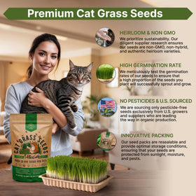 Organo Republic Cat Grass Seeds Mix US-sourced seeds packaged in Florida facility