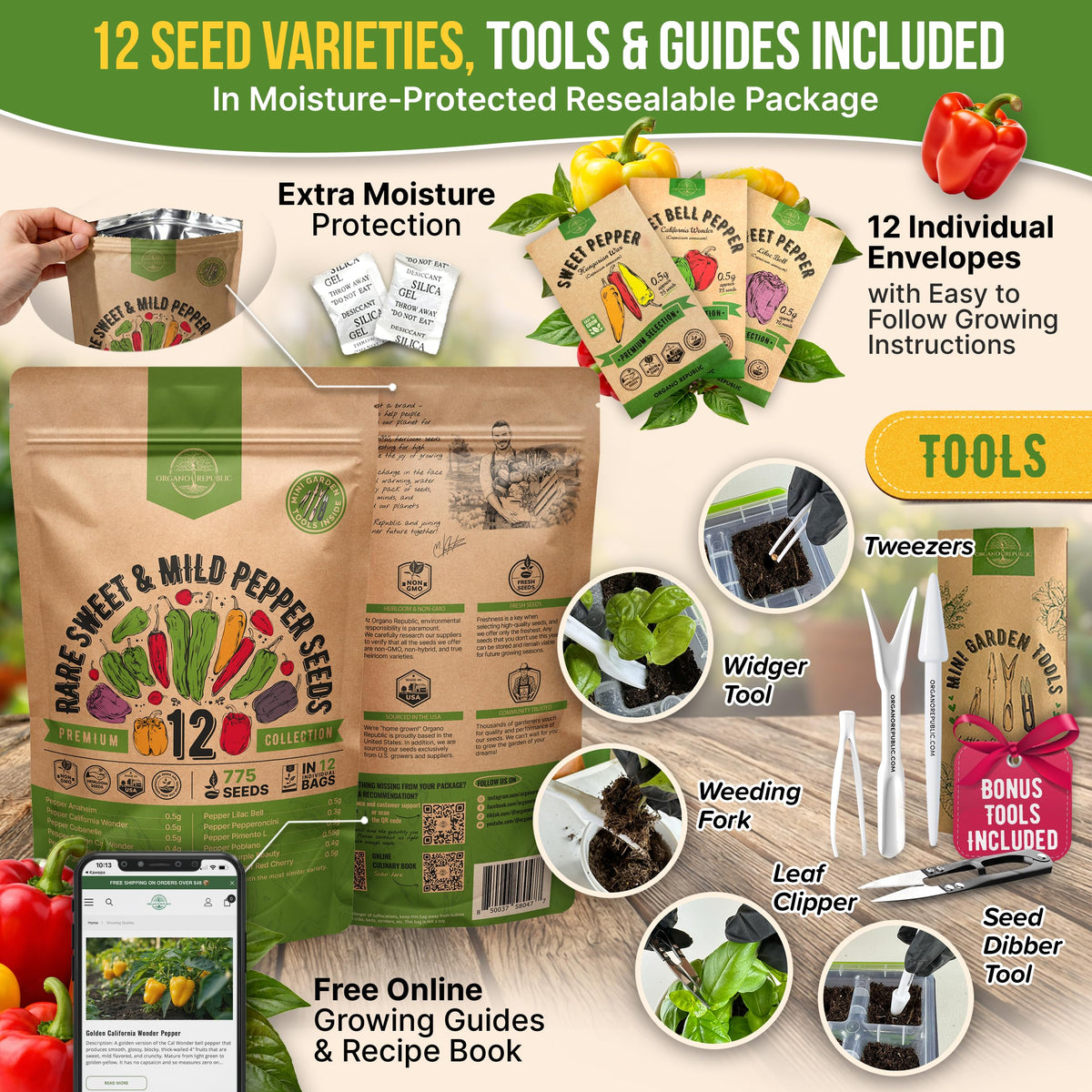 Organo Republic Cubanelle seeds ideal for cooking and salads.
