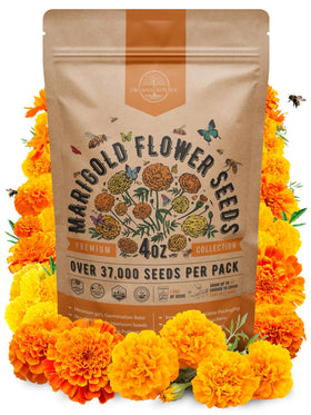 Organo Republic marigold seeds pack front view showing the product