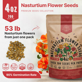 Organo Republic Nasturtium seeds pack contains 4 oz and about 700 seeds