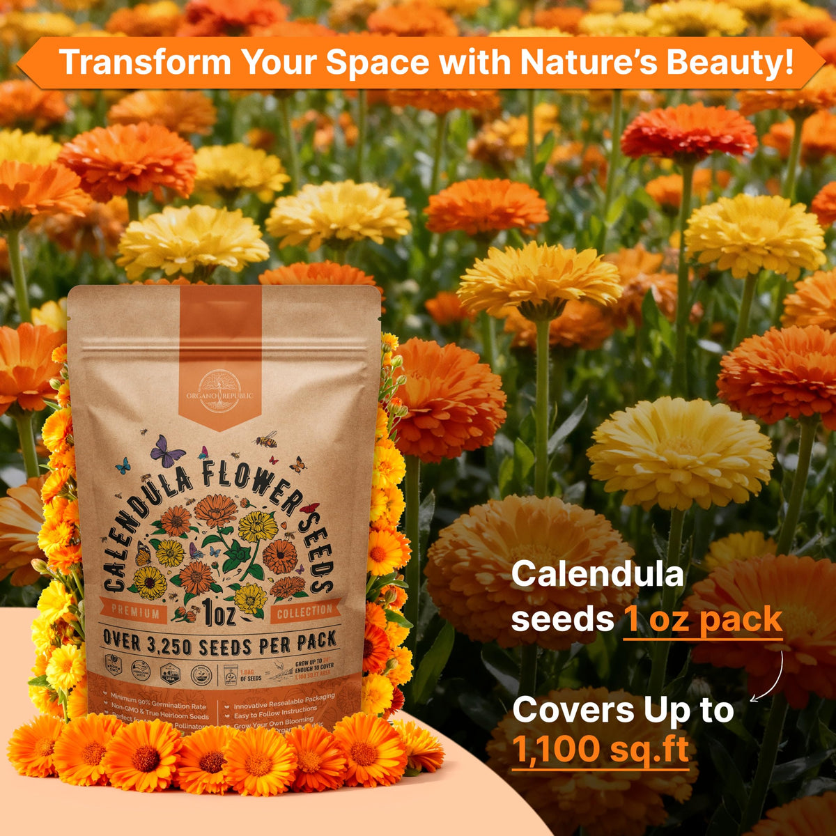 QR code on seed packet links to online growing guide for simple planting steps.