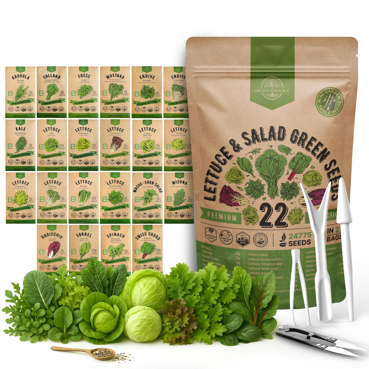 Organo Republic seed pack inside bag ready for home gardening