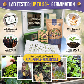 Organo Republic seed packets inside a waterproof bag for easy storage.