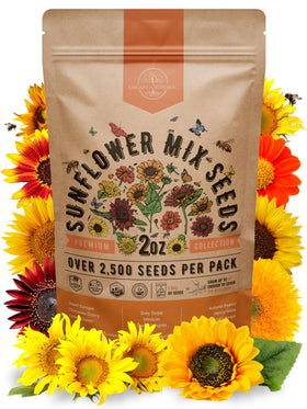 Organo Republic sunflower seeds pack front view ready for planting and vibrant blooms