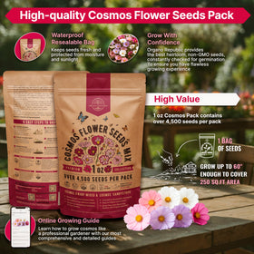 Organo Republic waterproof-seed-bag keeps cosmos seeds protected and fresh.