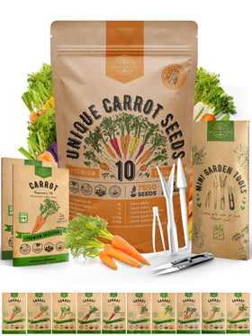 Organo Republic carrot seeds pack in a waterproof bag for easy indoor and outdoor growing