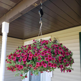 Orgrimmar Garden Basket Pulley System supports two sturdy hangers.