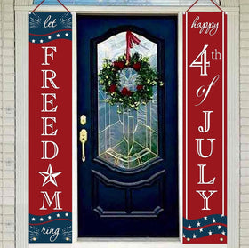 Oriental Cherry Independence Day wall decor for porch or entryway.