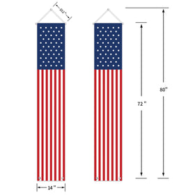 ORIENTAL CHERRY Stars and Stripes porch sign brightens doorstep