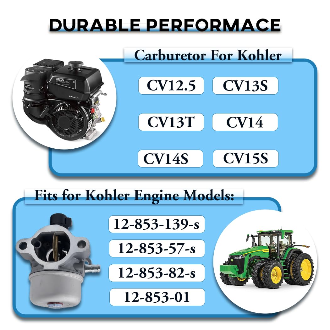 Side view of Oriental Power Kohler CV14S carburetor with compact profile