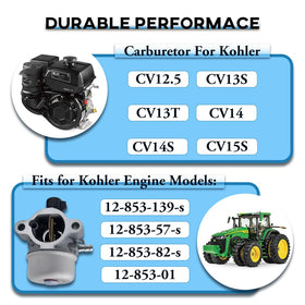Side view of Oriental Power Kohler CV14S carburetor with compact profile