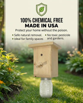 Original B Brothers patented design emphasizes targeted carpenter bee capture and seasonal protection.