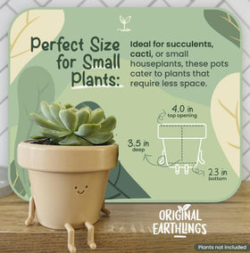 Original Earthlings removable drainage plug pot, helps control moisture easily.