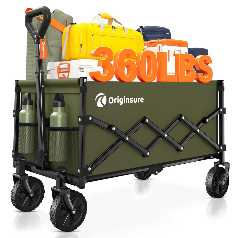 Originsure collapsible wagon folded compactly for easy trunk storage.