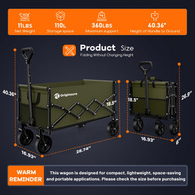 Originsure lightweight wagon weighs 11 lbs for effortless transport.