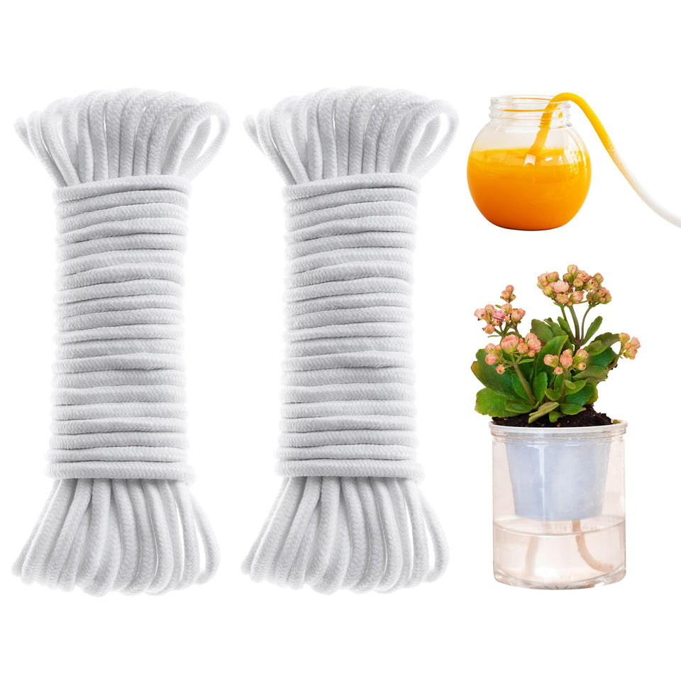 ORIMERC 100ft capillary rope wick ideal for long-range watering of potted plants