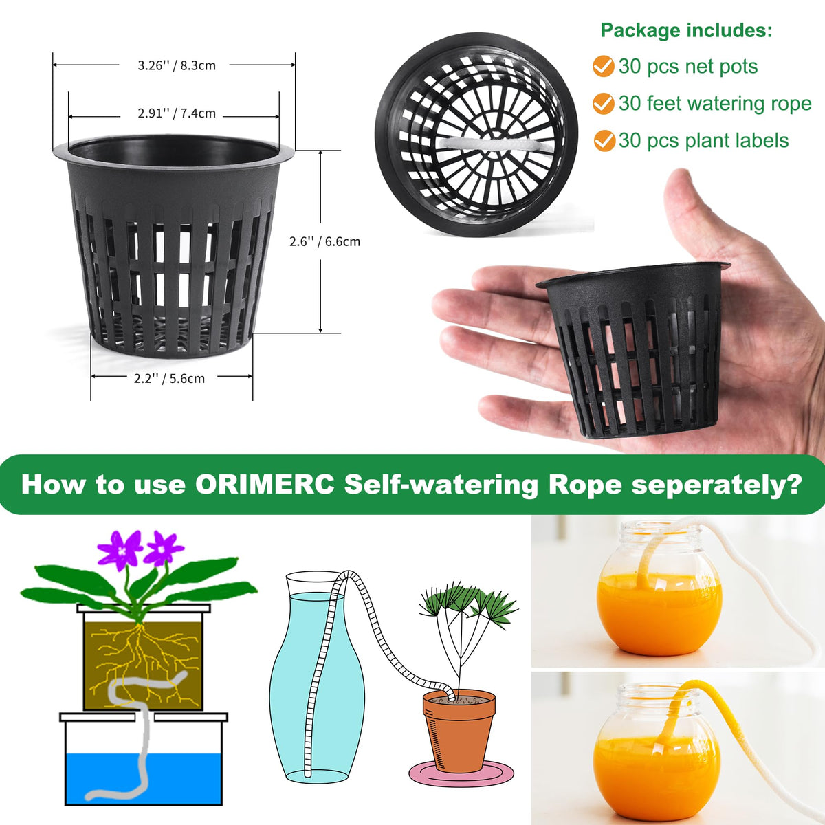 ORIMERC self-watering wick cord extends irrigation for plant care during vacations