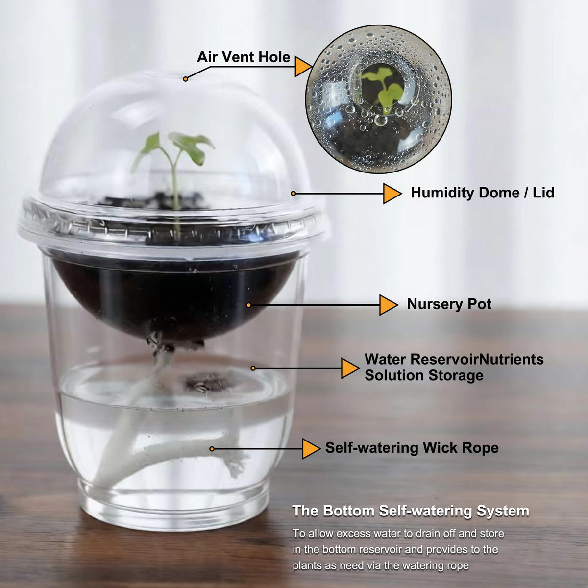 ORIMERC self-watering wicking system keeps seedlings hydrated between fillings