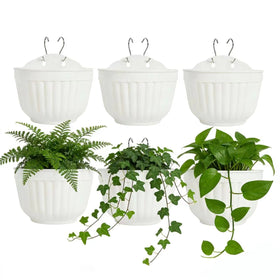 ORIMERC wall planter vertical garden in white with drainage for easy maintenance