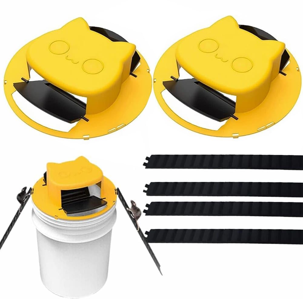Orivo bucket trap lid front view showing the two-pack design for home use.