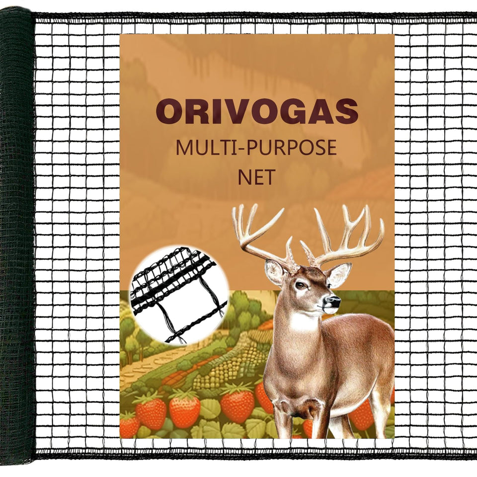ORIVOGAS Deer Fence Netting protects gardens from deer while covering 6.5x50ft