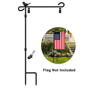 Tiger clip secures flags during wind and storms.