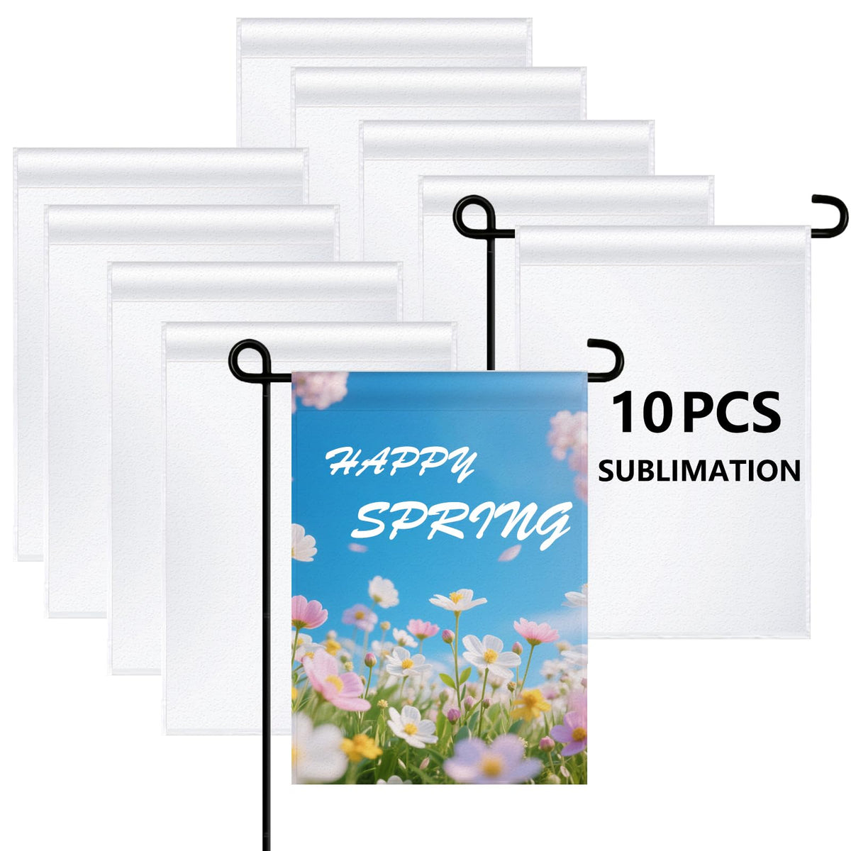 ORJ 10pc sublimation garden flag blank 18x12 inches for customizable outdoor decor
