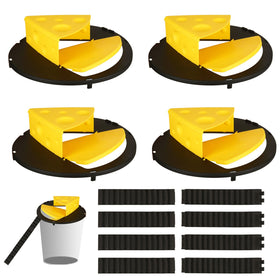 Ormark 4PCS mouse trap bucket set mounted on bucket for reusable pest control