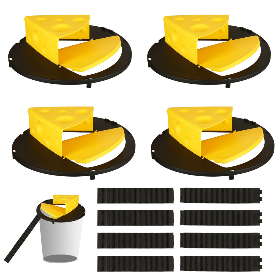 Ormark 4PCS mouse trap bucket set mounted on bucket for reusable pest control