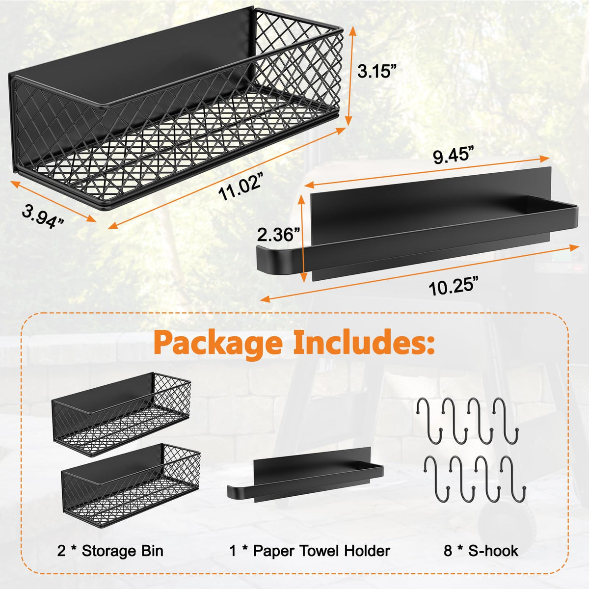 Ormeli 2-pack storage bin set holds sauces, drinks and thermometers within easy reach.