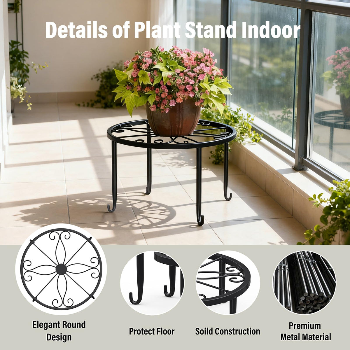 ORNQZ ANXI heavy-duty round-base stand supporting a large pot securely