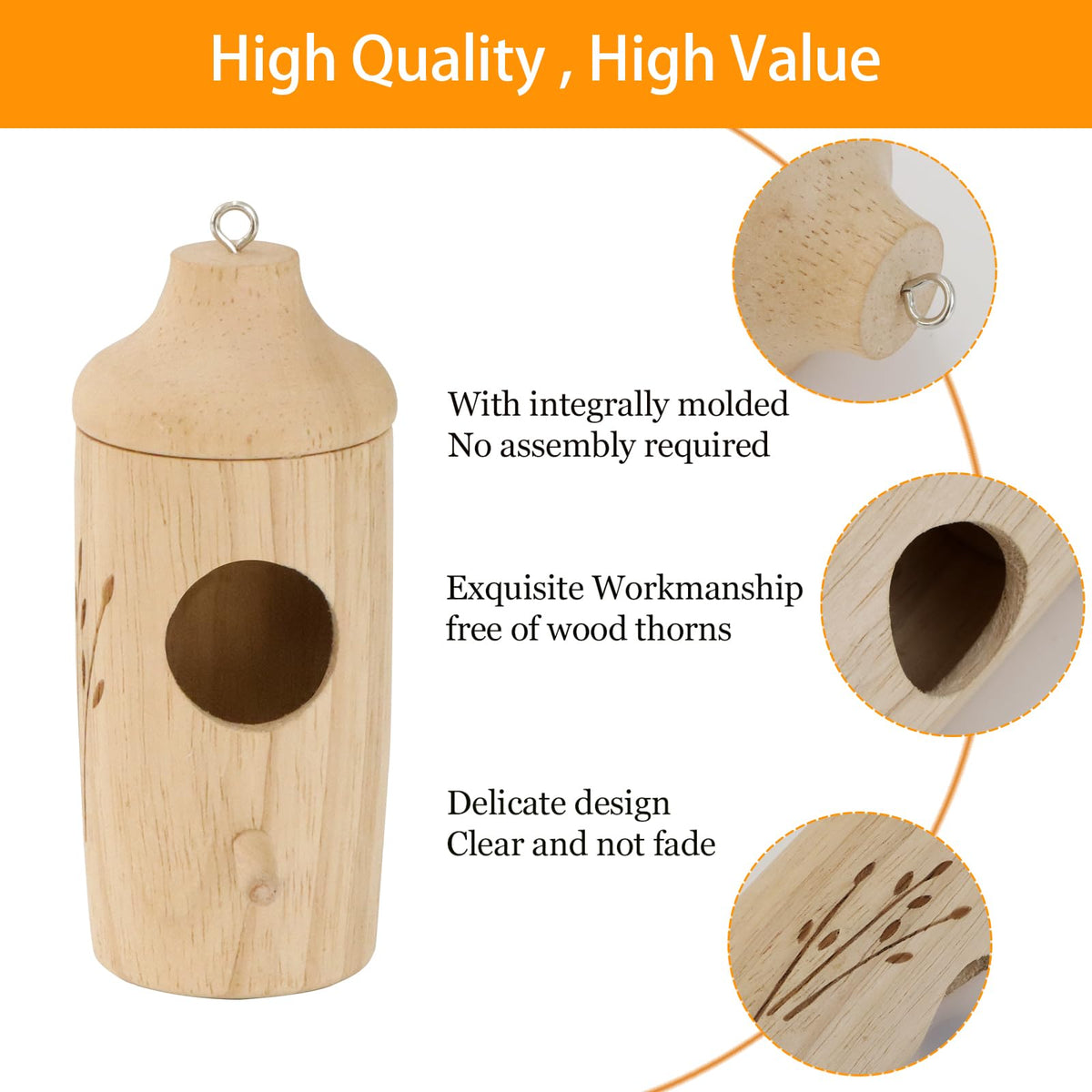OROGHT hummingbird house compact-5x2x2-inch size fits small balconies.