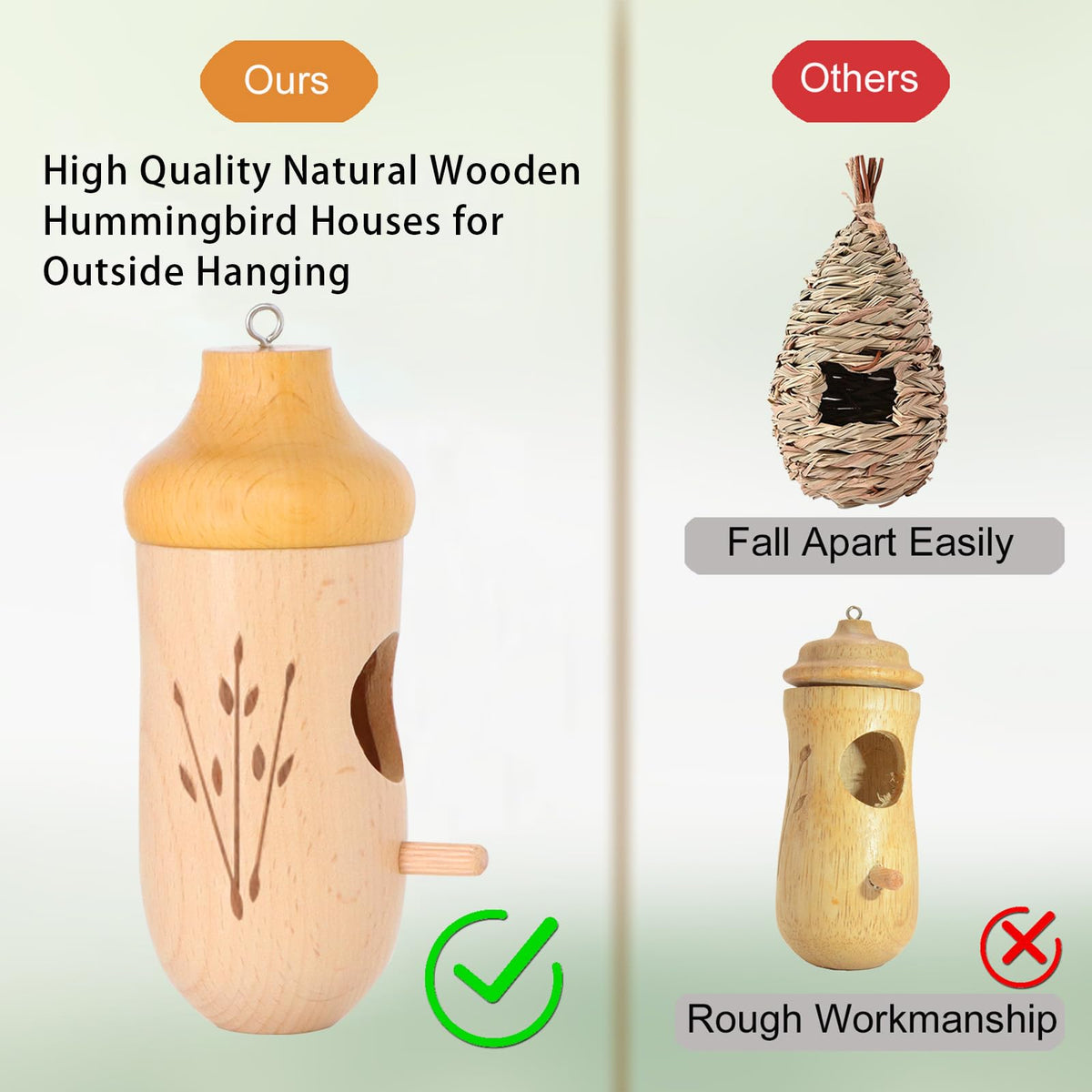OROGHT hummingbird house entrance 9/10 inch for hummingbirds feeding