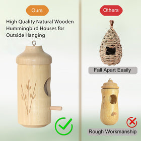 OROGHT hummingbird house with golden-ring hanging feature for easy outdoor use.