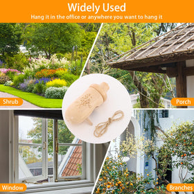 OROGHT hummingbird house outdoor-garden-use blends with plants and lighting.