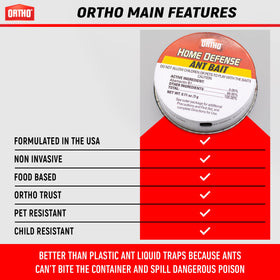 Ortho Ant Killer Indoor pet-safe case helps prevent accidental spills.
