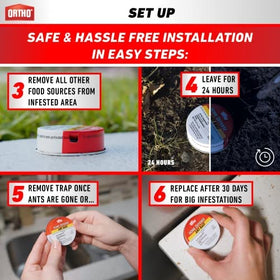 Ortho Ant Killer packaging with setup instructions