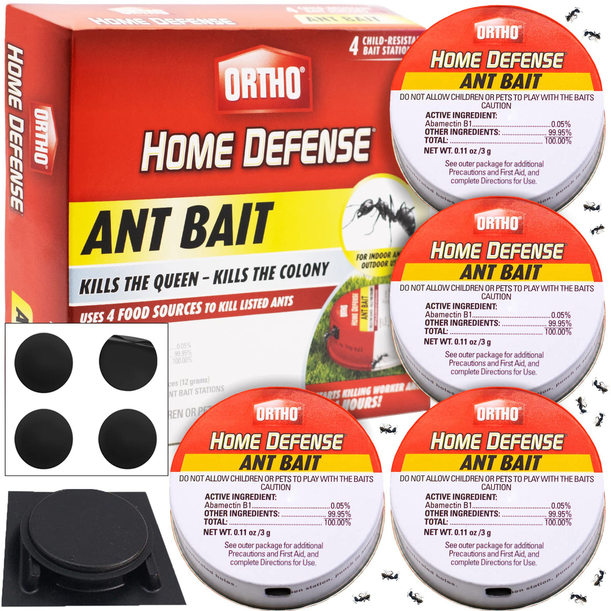 Ortho Ant Traps Indoor with metallic bait station for fast nest control.