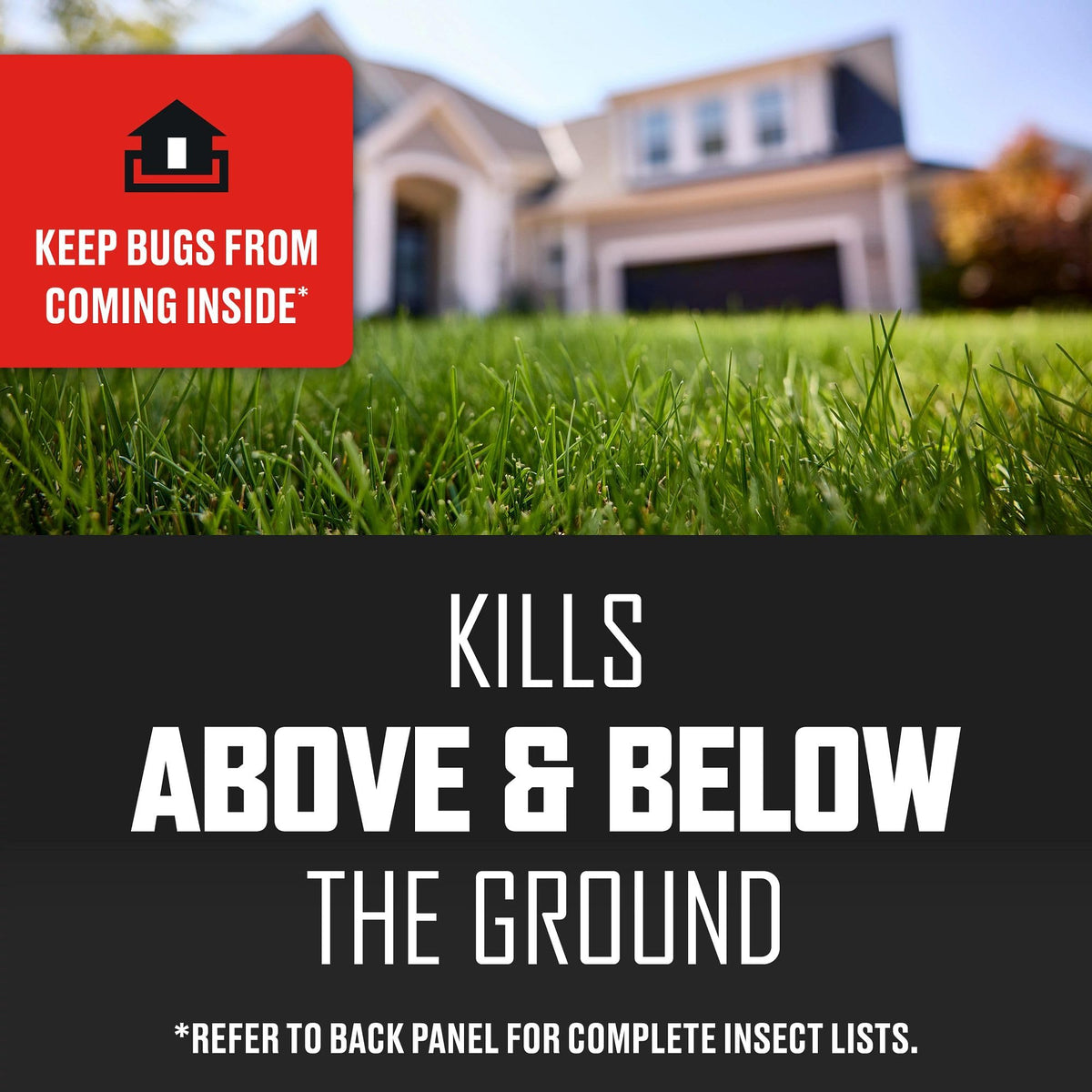 Lawn perimeter treatment with Ortho BugClear around home edges