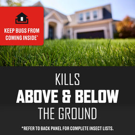 Lawn perimeter treatment with Ortho BugClear around home edges