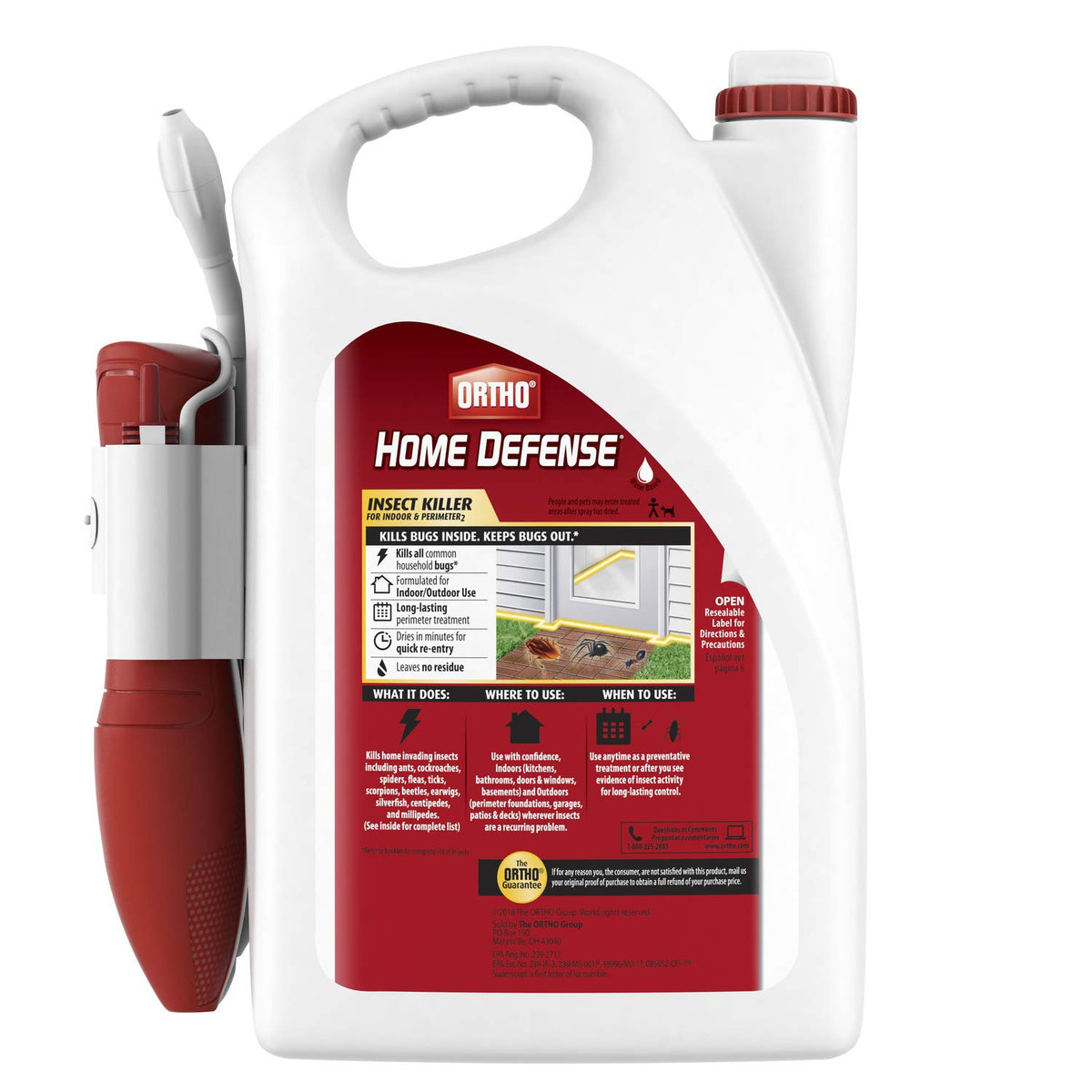 Ortho Comfort Wand attachment makes spraying easier.